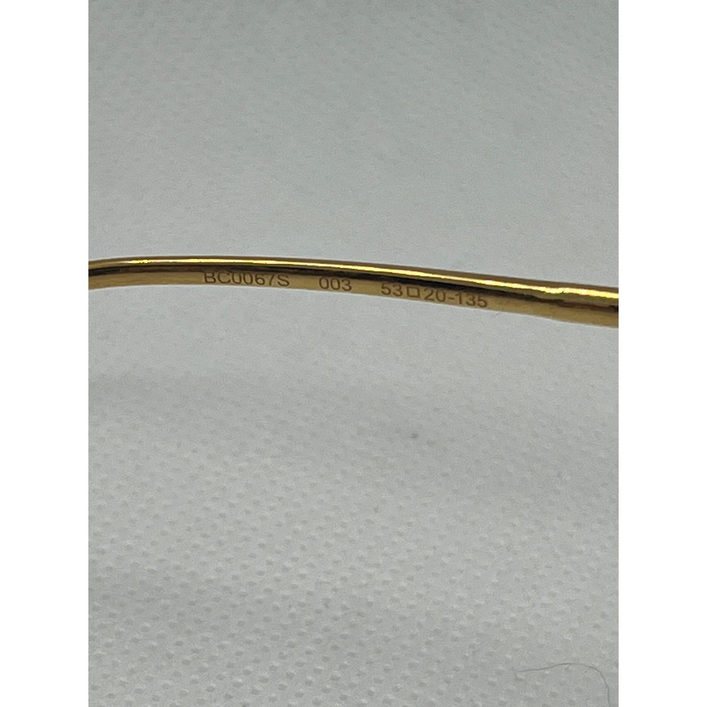 Boucheron BC0067S Designer Sunglasses Blue Frame Gold Trim Square Oversized - Picture 4 of 4